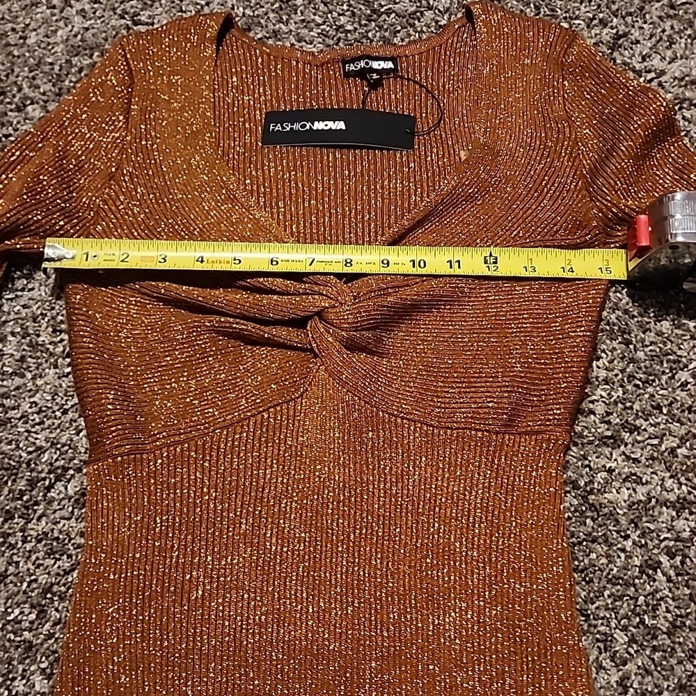 NWT Shimmering Gold Dress - Picture 5 of 5